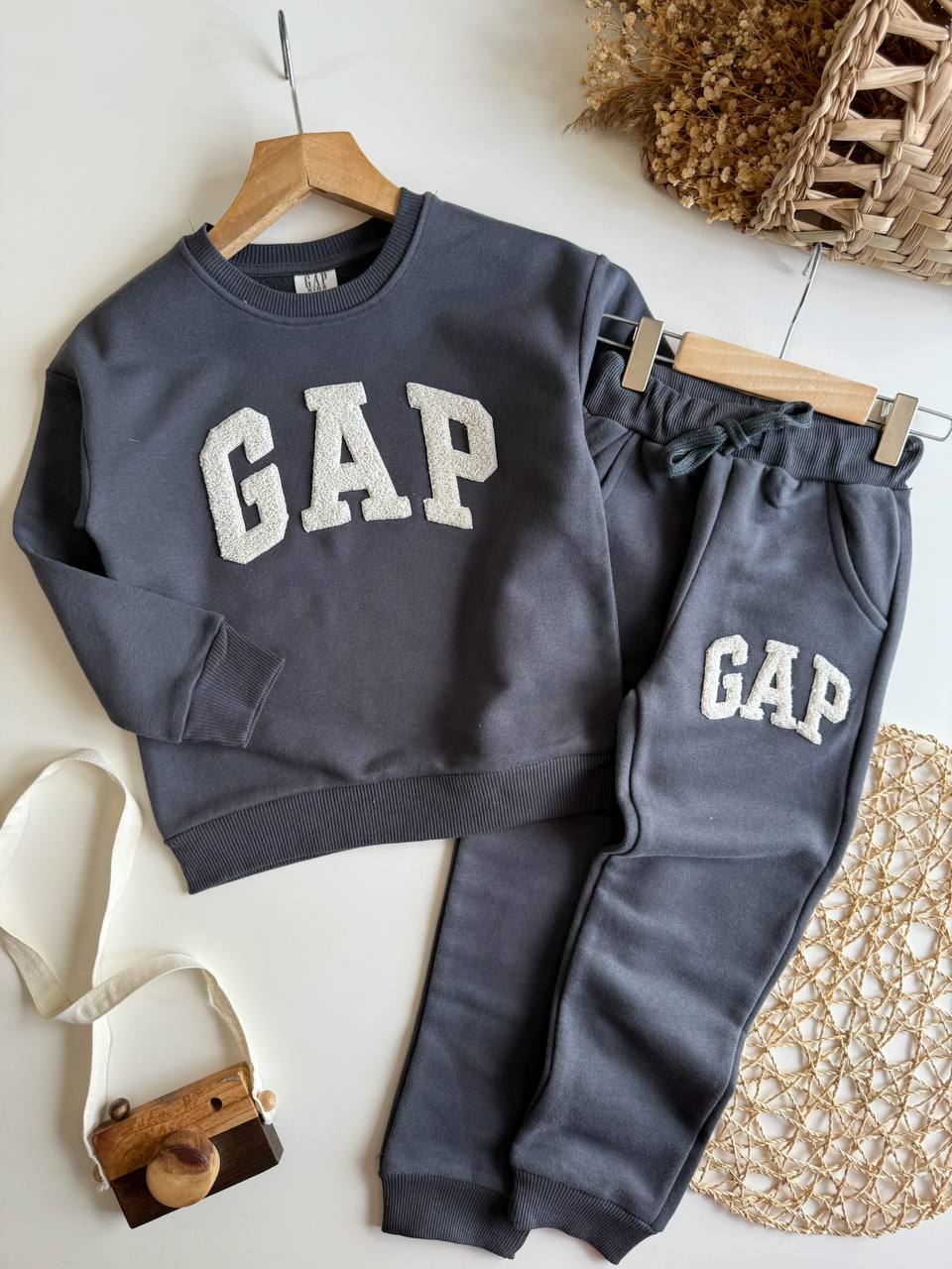 Antrasit Marka  3 İplik Sweatshirt ve Eşorfman Takım