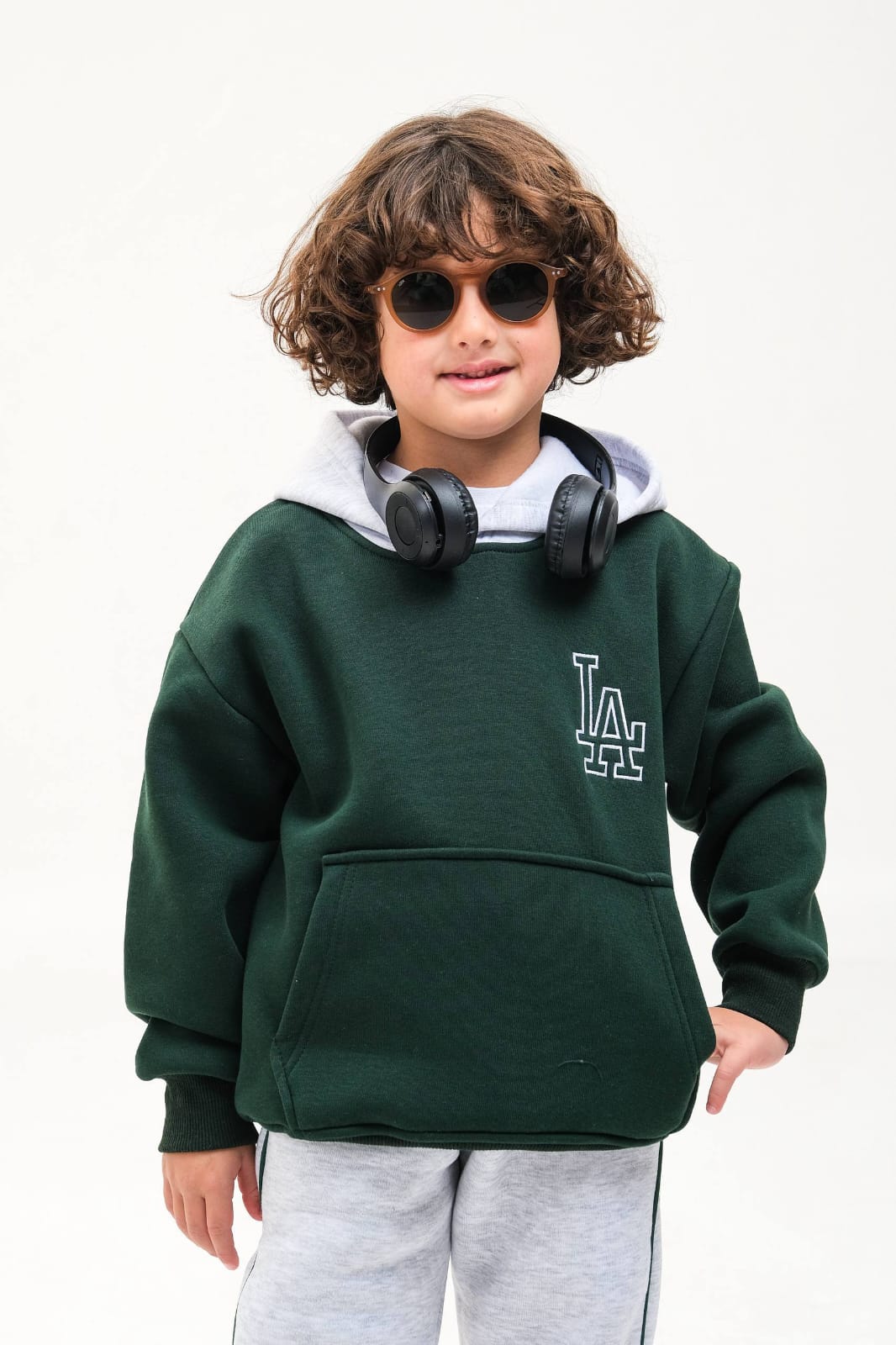 Unisex  3 İplik Polarlı Kapşonlu Eşorfman Takım