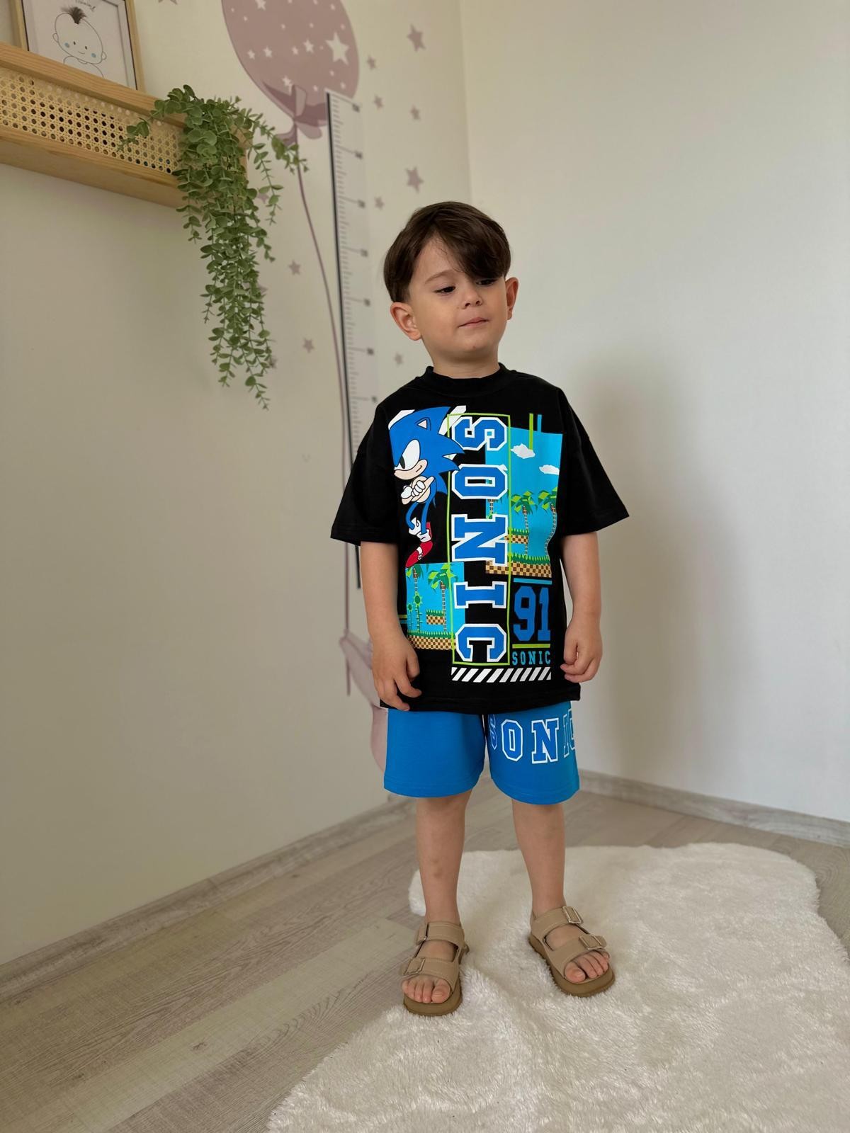 Sonic  Erkek Çocuk Takım - Siyah/Mavi