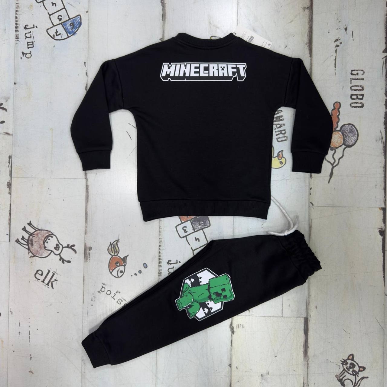 Minecraft 3 İplik Sweatshirt ve Eşorfman Takım