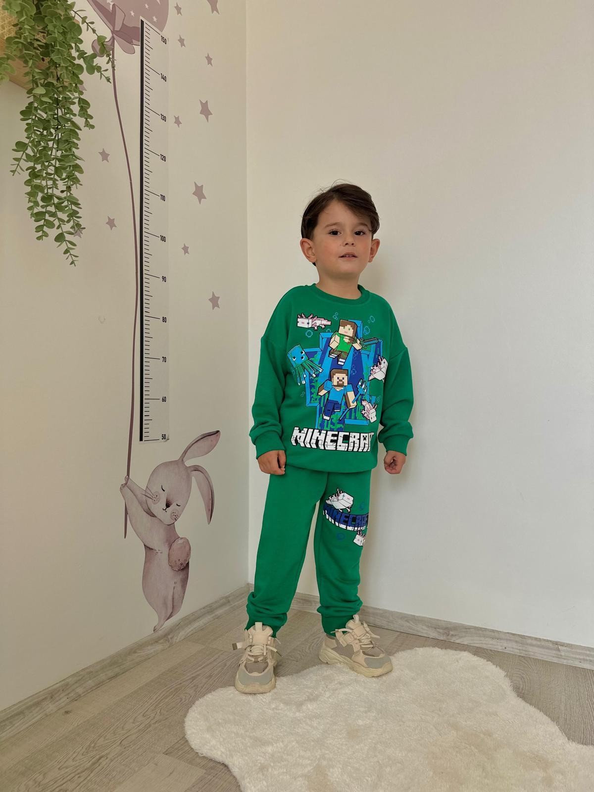 Minecraft 3 İplik Sweatshirt ve Eşorfman Takım