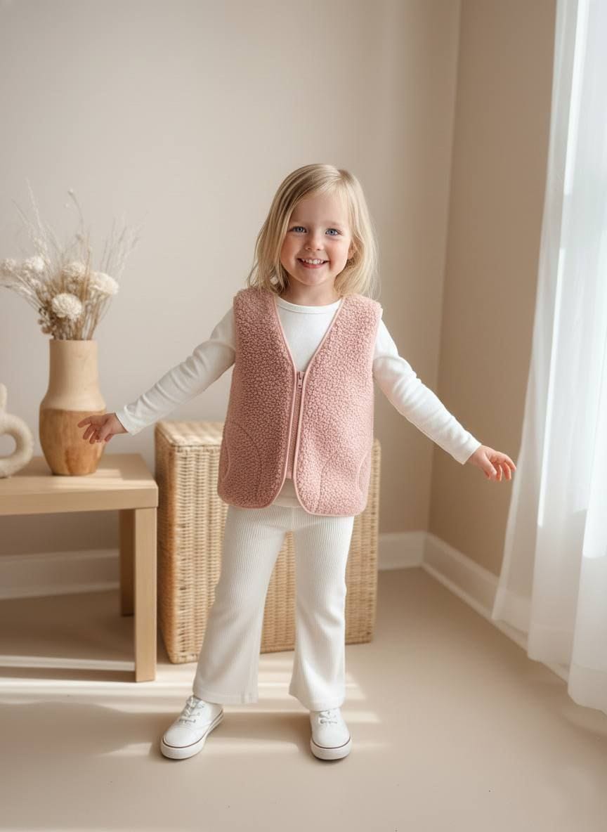 Unisex Çocuk Yelek-Pembe