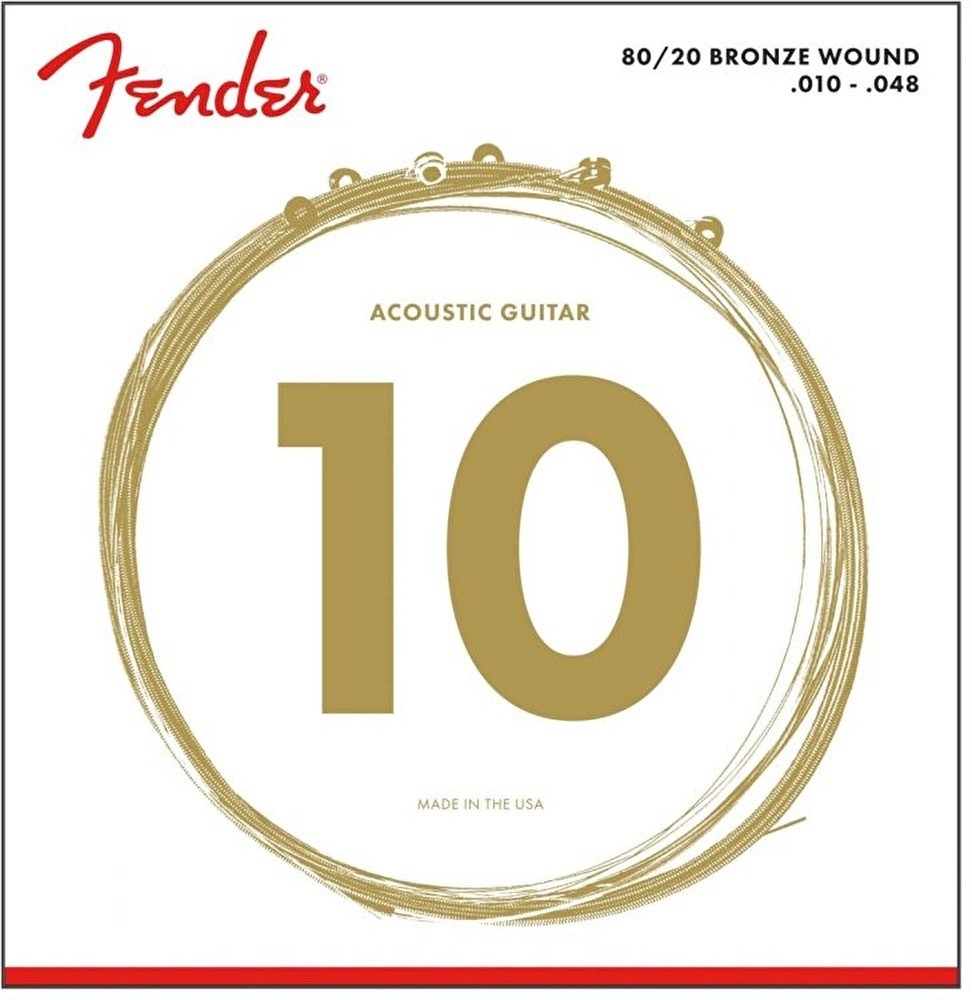 FENDER 80/20 BRONZE ACOUSTİC STRİNGS BALL END 70XL .010 - .048 GAUGES STRİNG SETS - (Akustik Gitar Teli)