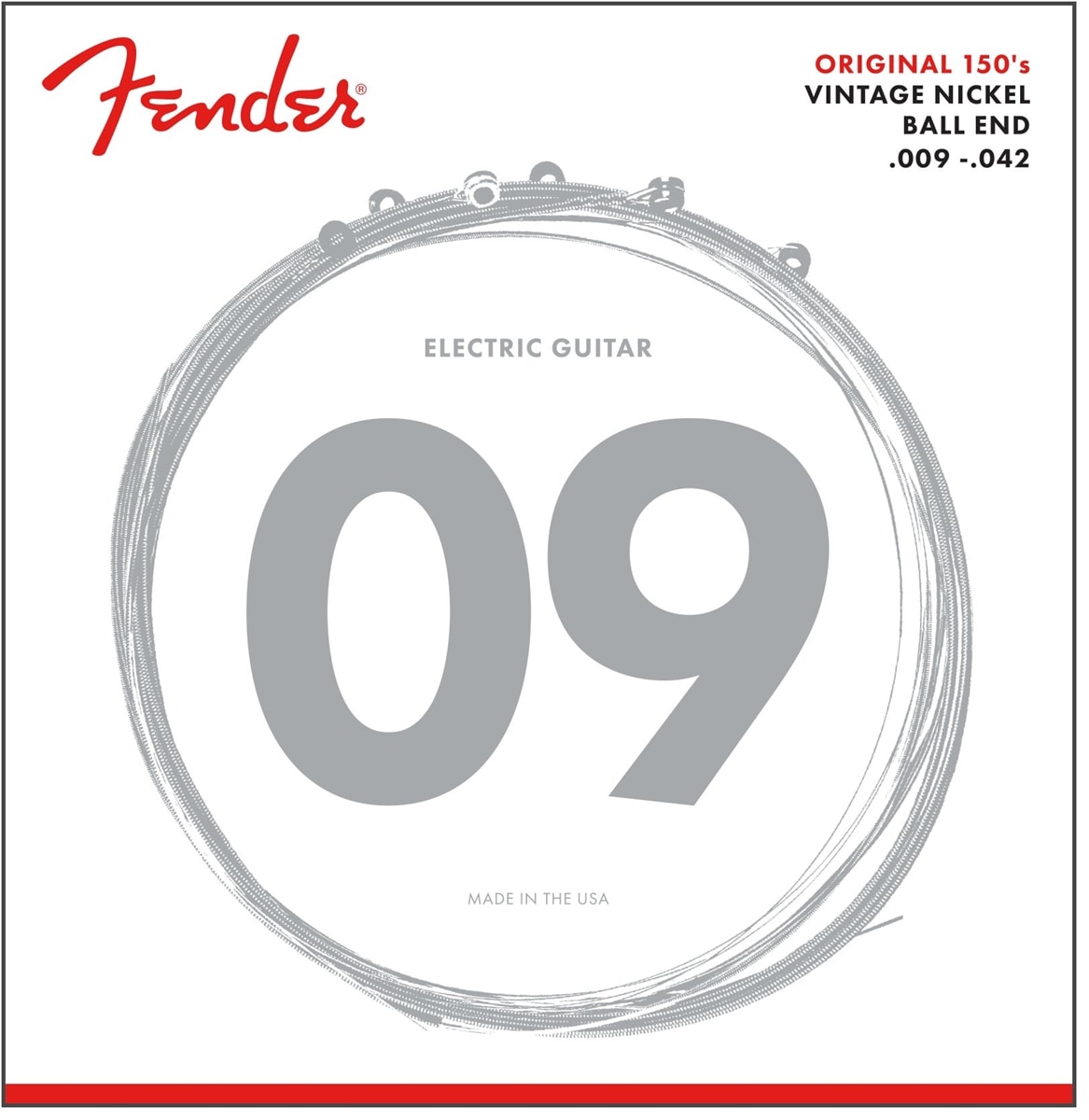 FENDER ORİGİNAL 150 GUİTAR STRİNGS PURE NİCKEL WOUND BALL END 150L GAUGES .009-.042 STRİNG SETS - (Elektro Gitar Teli)