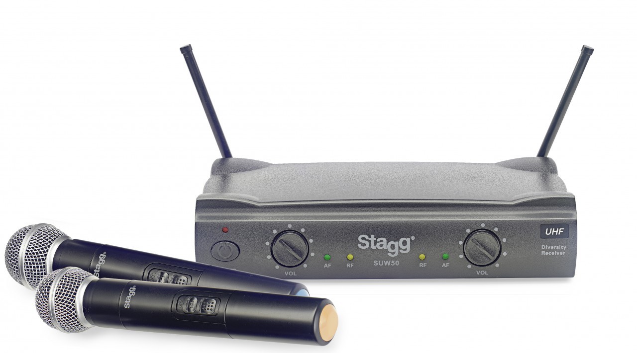 STAGG 2 EL MİKROFONLU TELSİZ MİKROSON SUW 50 MM EG EU