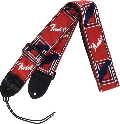 FENDER 2" ASKI MONOGRAMMED STRAP RED/WHT/BLU