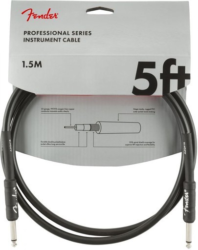FENDER PROFESSİONAL DÜZ/DÜZ 1.5 METRE SİYAH ENSTRÜMAN KABLO