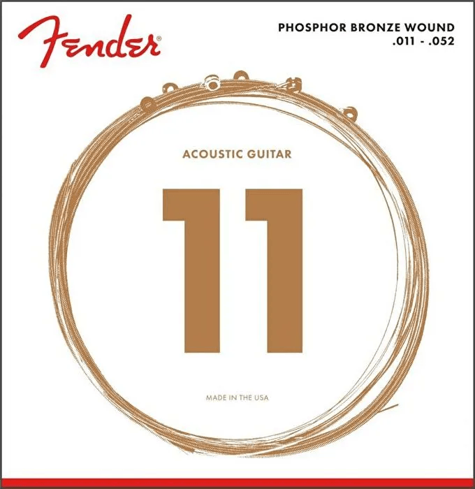 Fender Phosphor Bronze Acoustic Guitar Strings Ball End 60CL .011-.052 Gauges String Sets - Akustik Gitar Teli