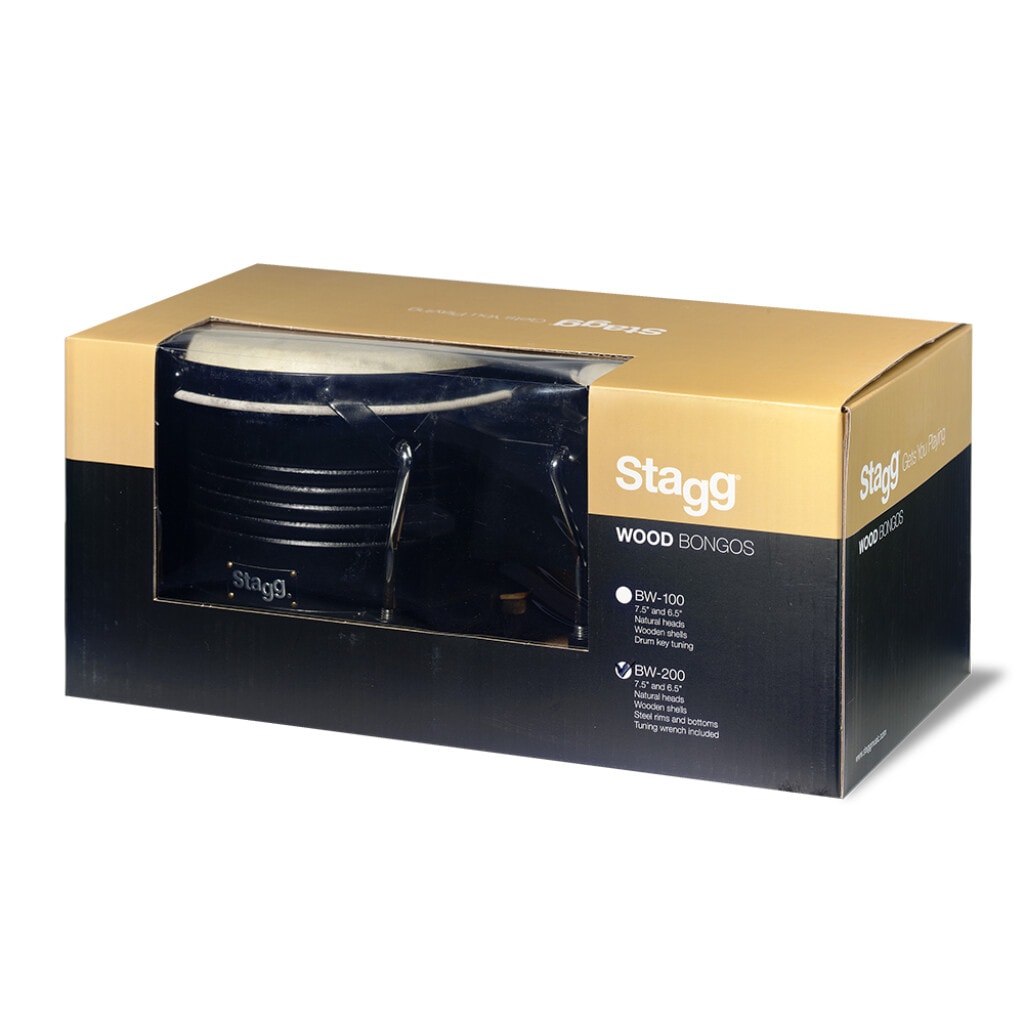 STAGG 7,5'' VE 6,5'' SİYAH AHŞAP BONGOLAR BW-200 BK
