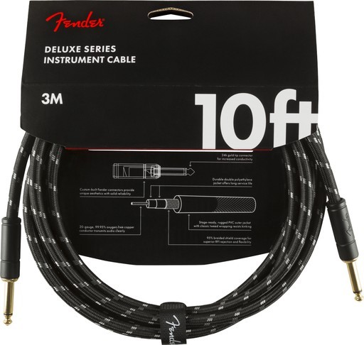 FENDER DELUXE DÜZ UÇ 3 METRE SİYAH TWEED ENSTRÜMAN KABLO