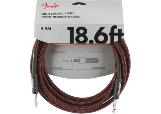 FENDER® 18.6' PROFESSİONAL SERİES RED TWEED INSTRUMENT CABLE