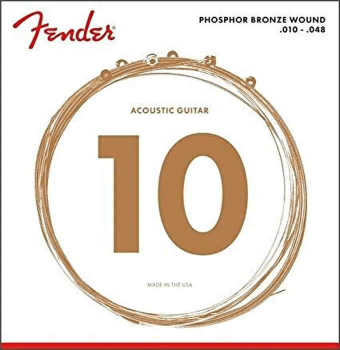 Fender Phosphor Bronze Acoustic Guitar Strings Ball End 60XL .010-.048 Gauges String Sets - Akustik Gitar Teli