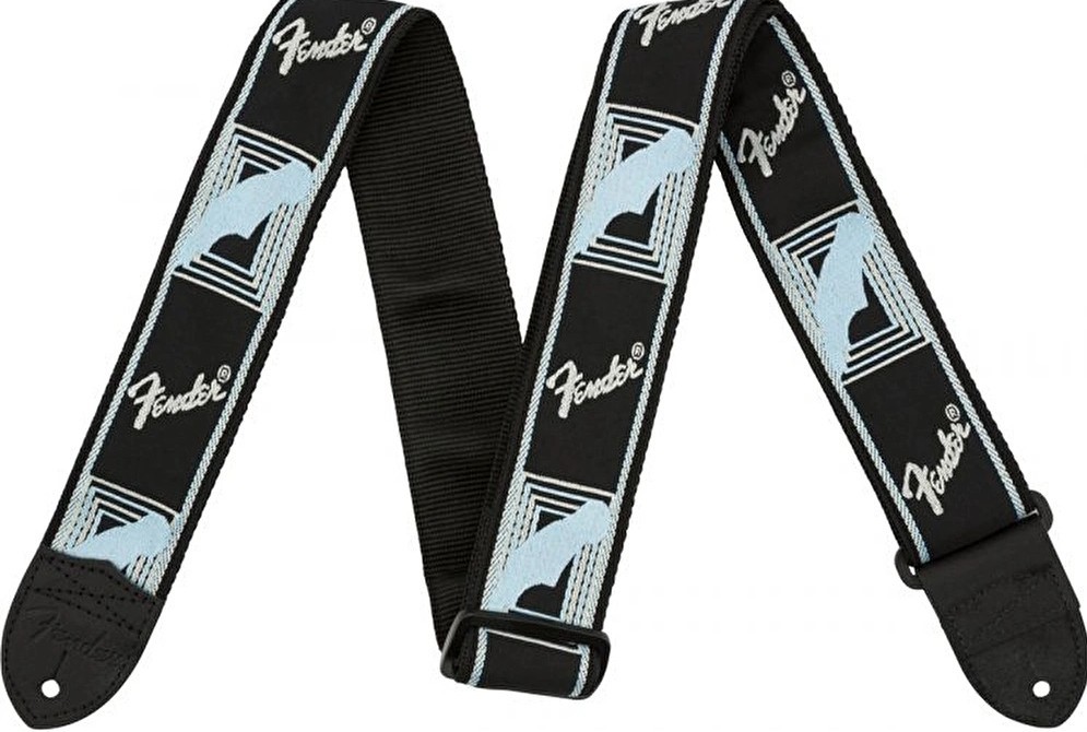 Fender 2" Monogrammed Askı Black/Light Grey/Blue