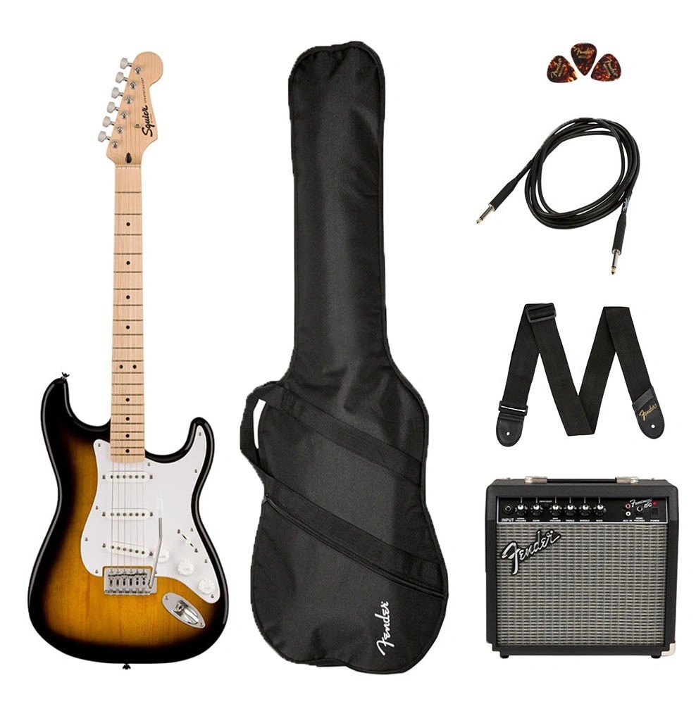 SQUİER SONİC STRATOCASTER 2 TON SUNBURST FRONTMAN 10 G AMFİ ELEKTRO GİTAR SETİ