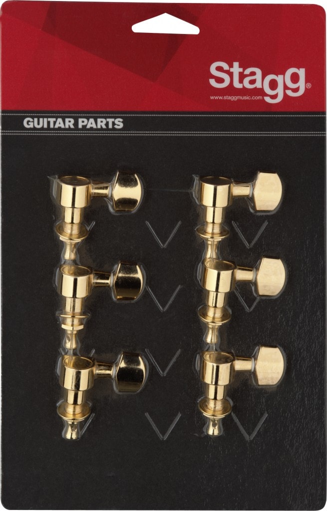 ELEKTRO GİTAR İÇİN BURGU TAKIMI 6X1 YÖNLÜ GOLD STAGG KG673GD