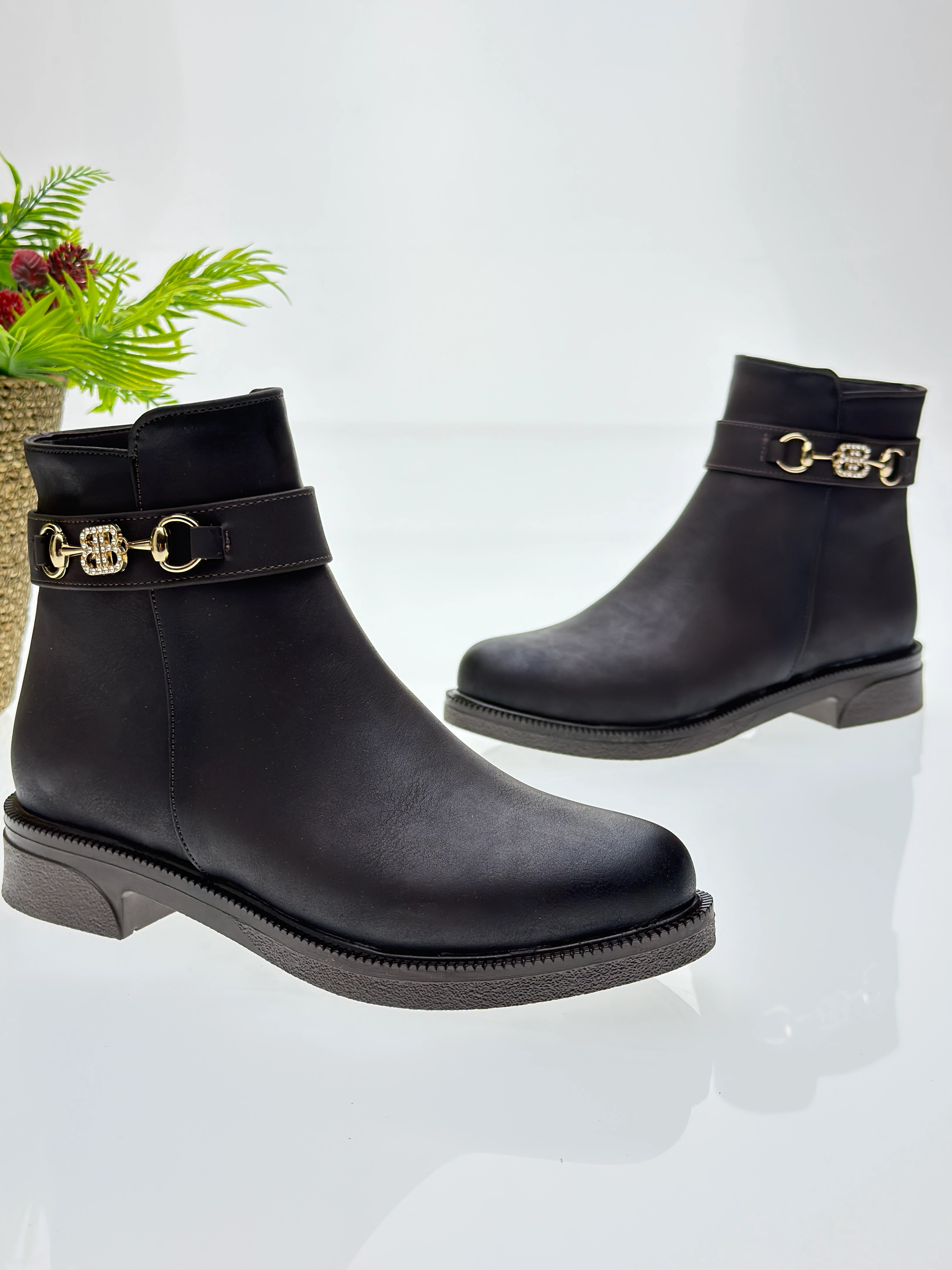 Taşlı Kadın Bot - Kahve