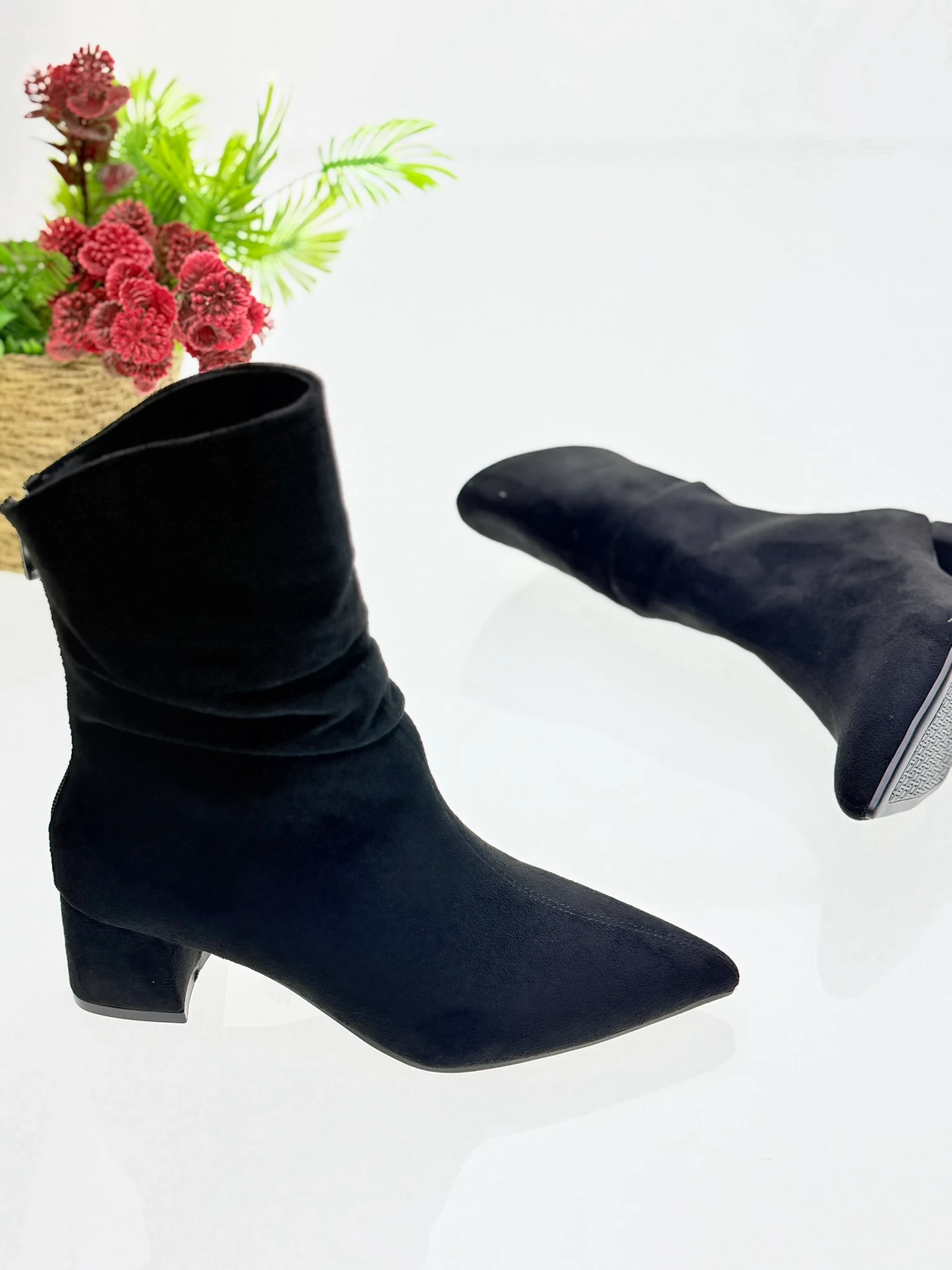 Kadın Süet Bot - Siyah Baskılı