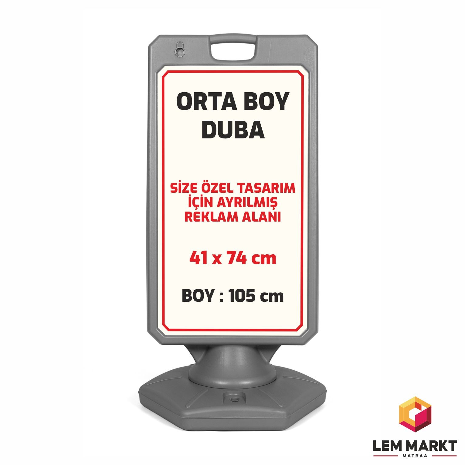 Reklamlı Trafik Dubası Orta Boy 41x74cm