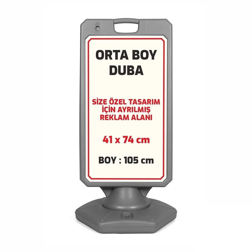 Reklamlı Trafik Dubası Orta Boy 41x74cm