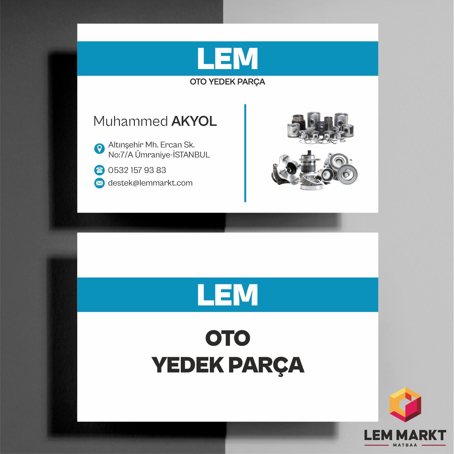Oto Yedek Parça Kartvizit Tasarımı