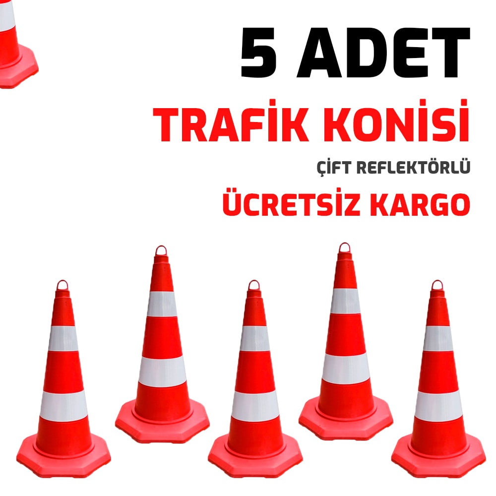 Trafik Konisi 75cm (Standart Boy) 5 Adet