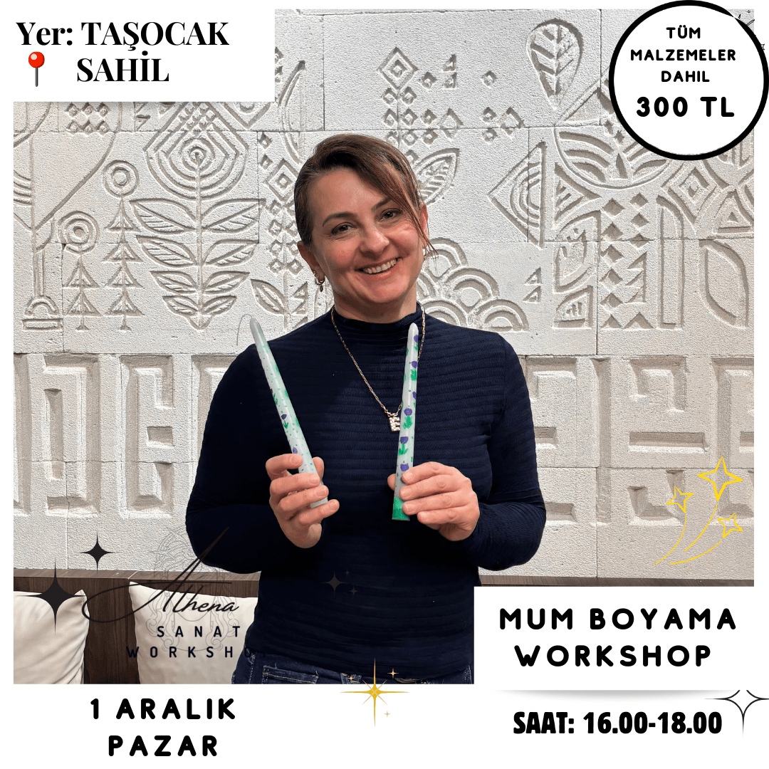 1 Aralık Pazar Mum Boyama Workshop 