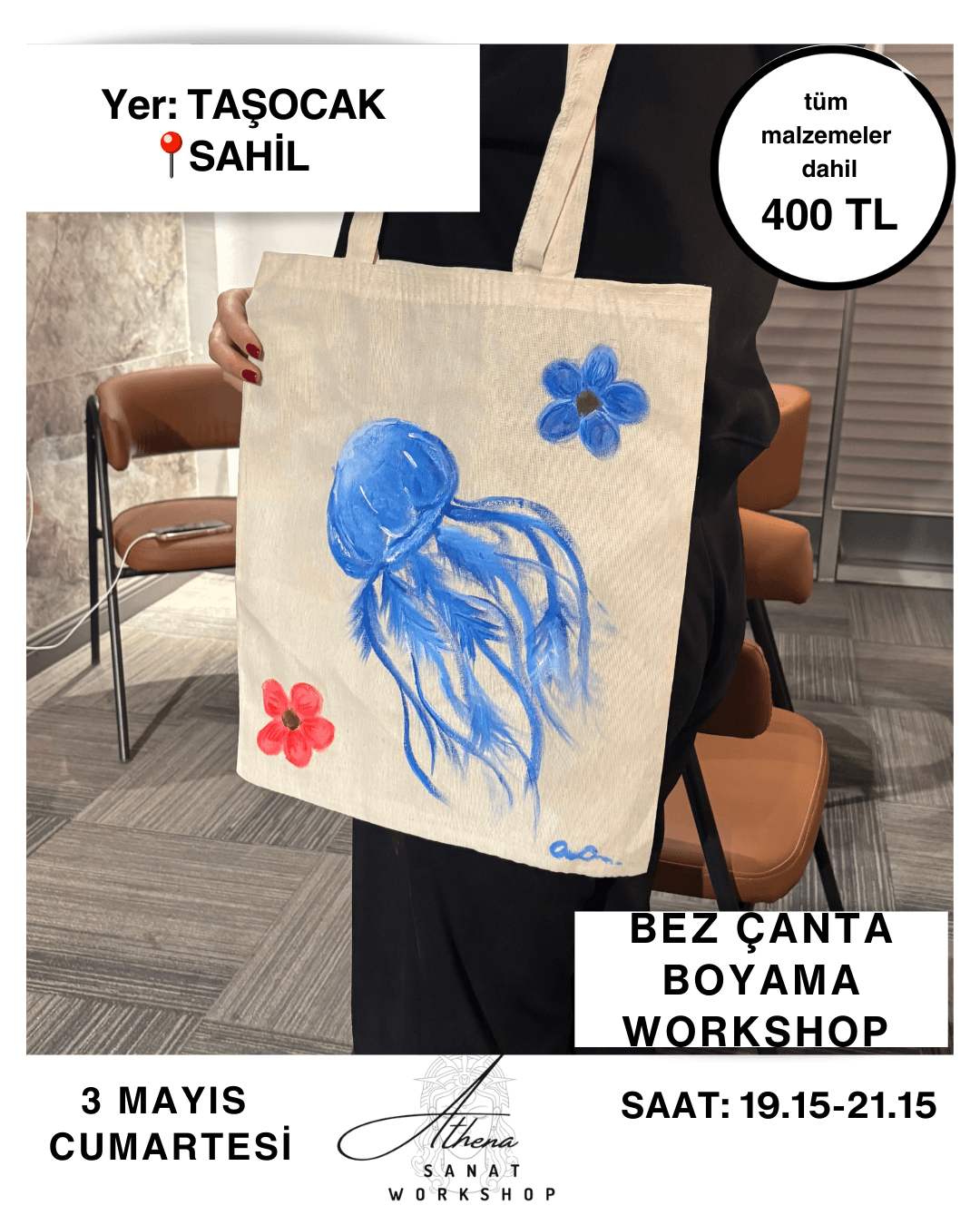 3 Mayıs Cumartesi Bez Çanta Boyama Workshop