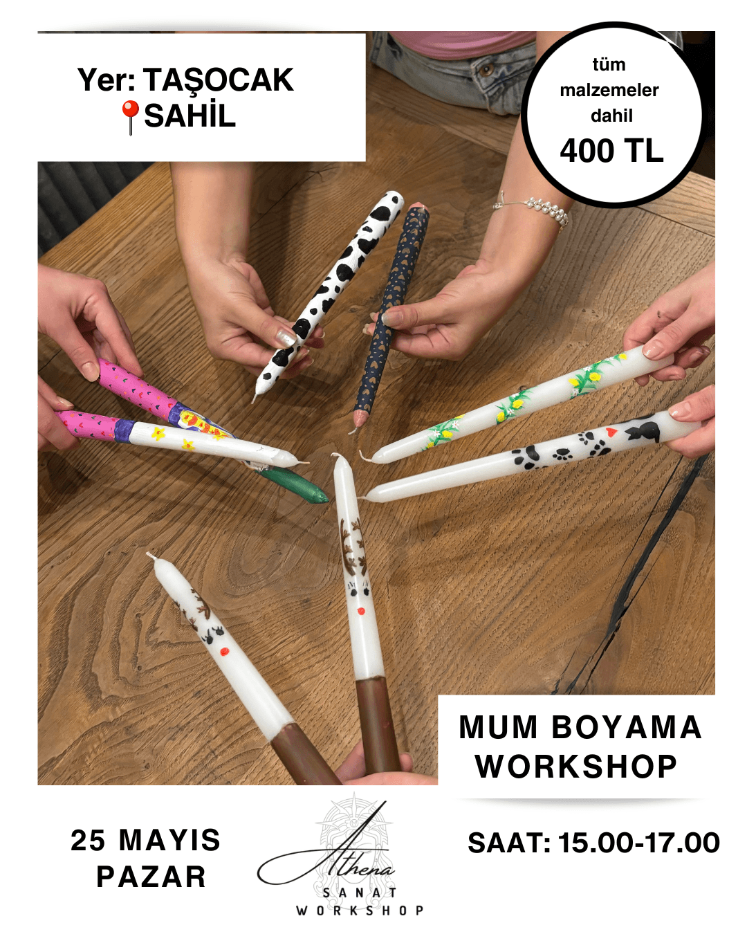 25 Mayıs Pazar Mum Boyama Workshop