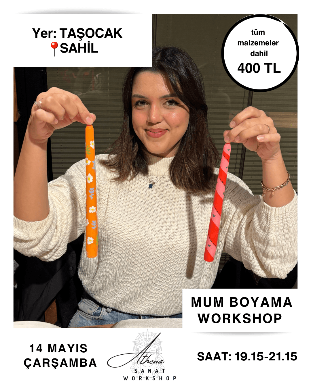 14 Mayıs Çarşamba Mum Boyama Workshop 