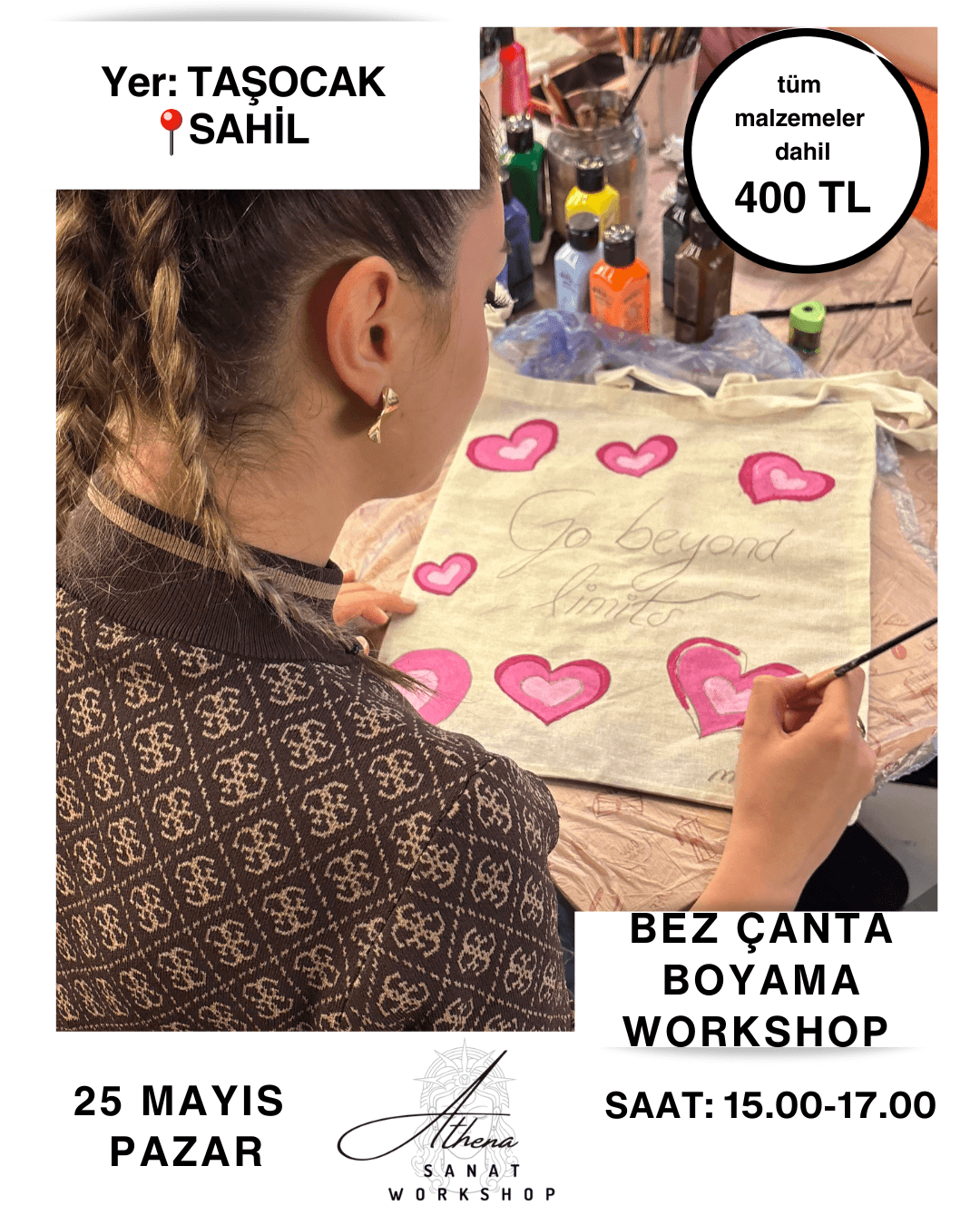 25 Mayıs Pazar Bez Çanta Boyama Workshop 