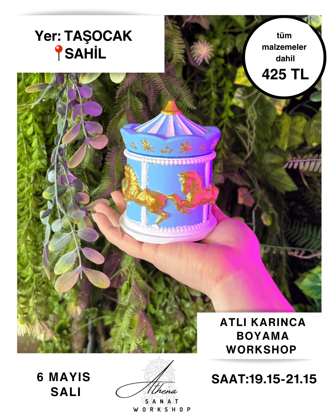 6 Mayıs Salı Mantar Ev (Kapaklı Kutu) Boyama Workshop 