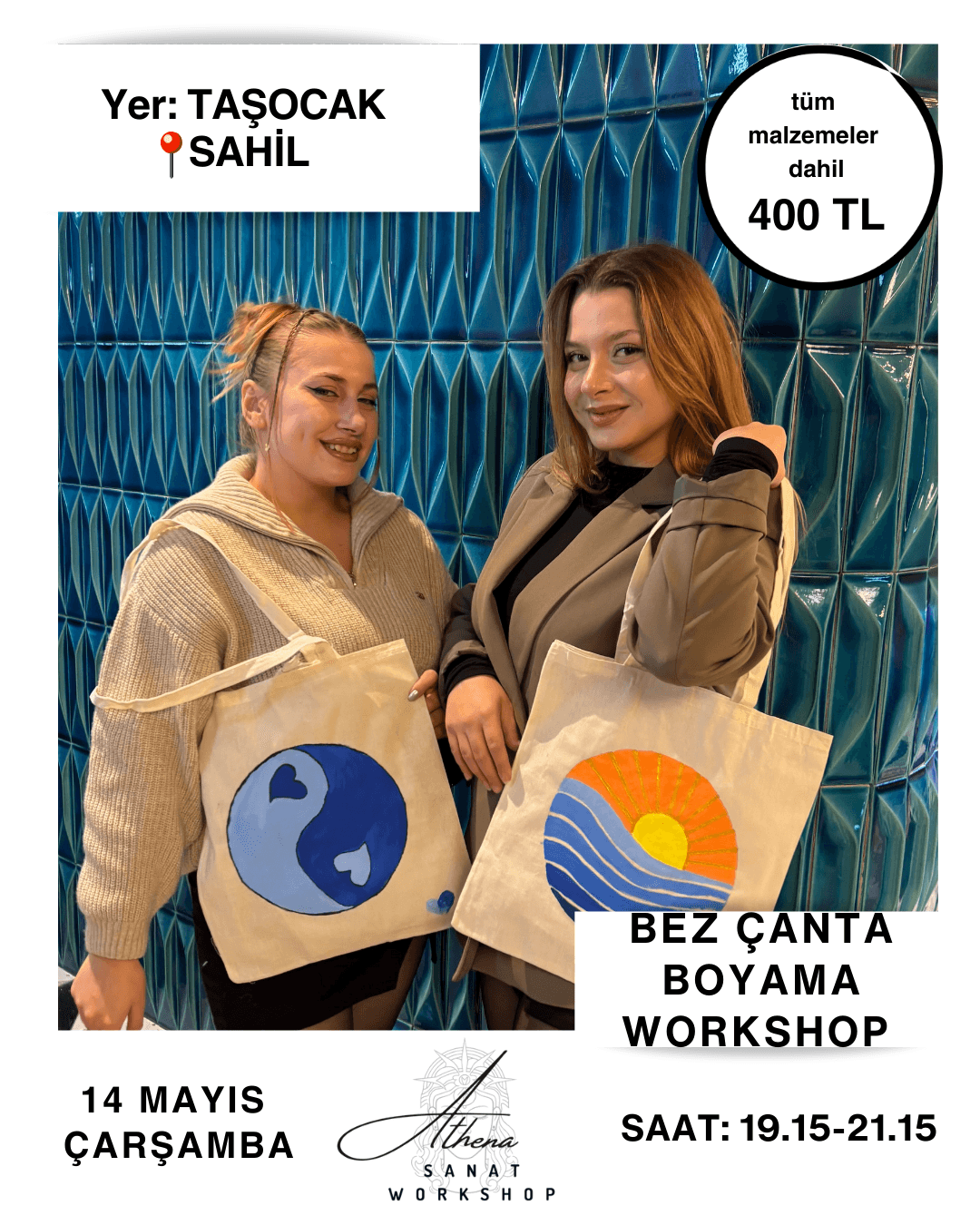 14 Mayıs Çarşamba Bez Çanta Boyama Workshop