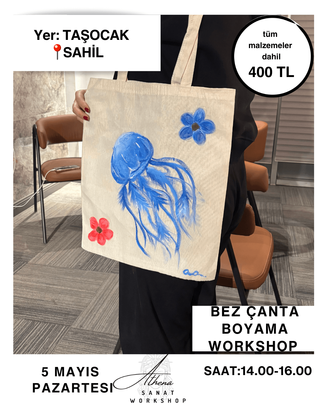 5 Mayıs Pazartesi  Bez Çanta Boyama Workshop