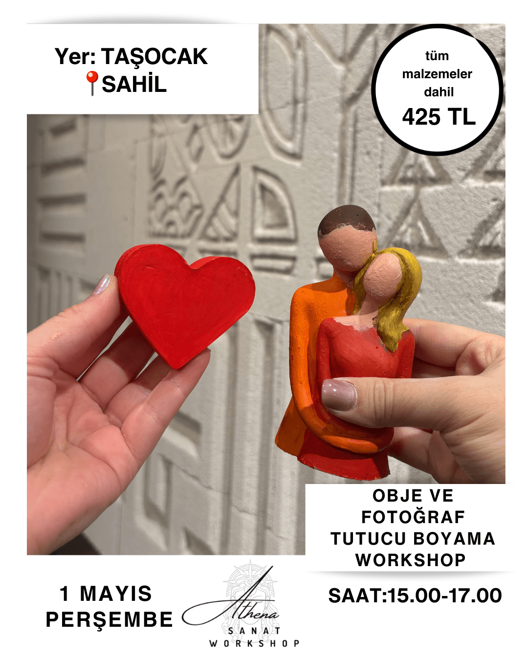 1 Mayıs Perşembe Obje ve Fotoğraf Tutucu Boyama Workshop