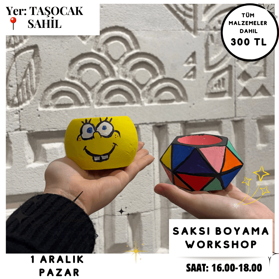 1 Aralık Pazar Saksı Boyama Workshop 