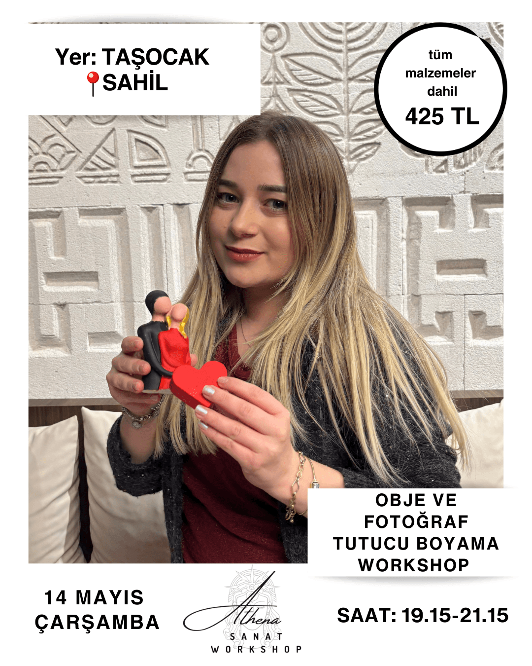 14 Mayıs Çarşamba Obje ve Fotoğraf Tutucu Boyama Workshop