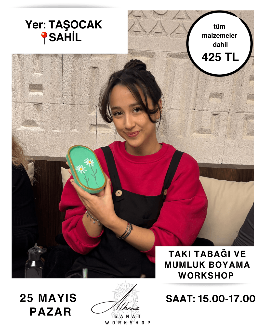25 Mayıs Pazar Takı Tabağı ve Mumluk Boyama Workshop