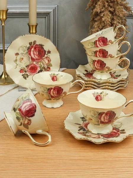 ROSE 6'LI BÜYÜK BOY ÇAY FİNCANI