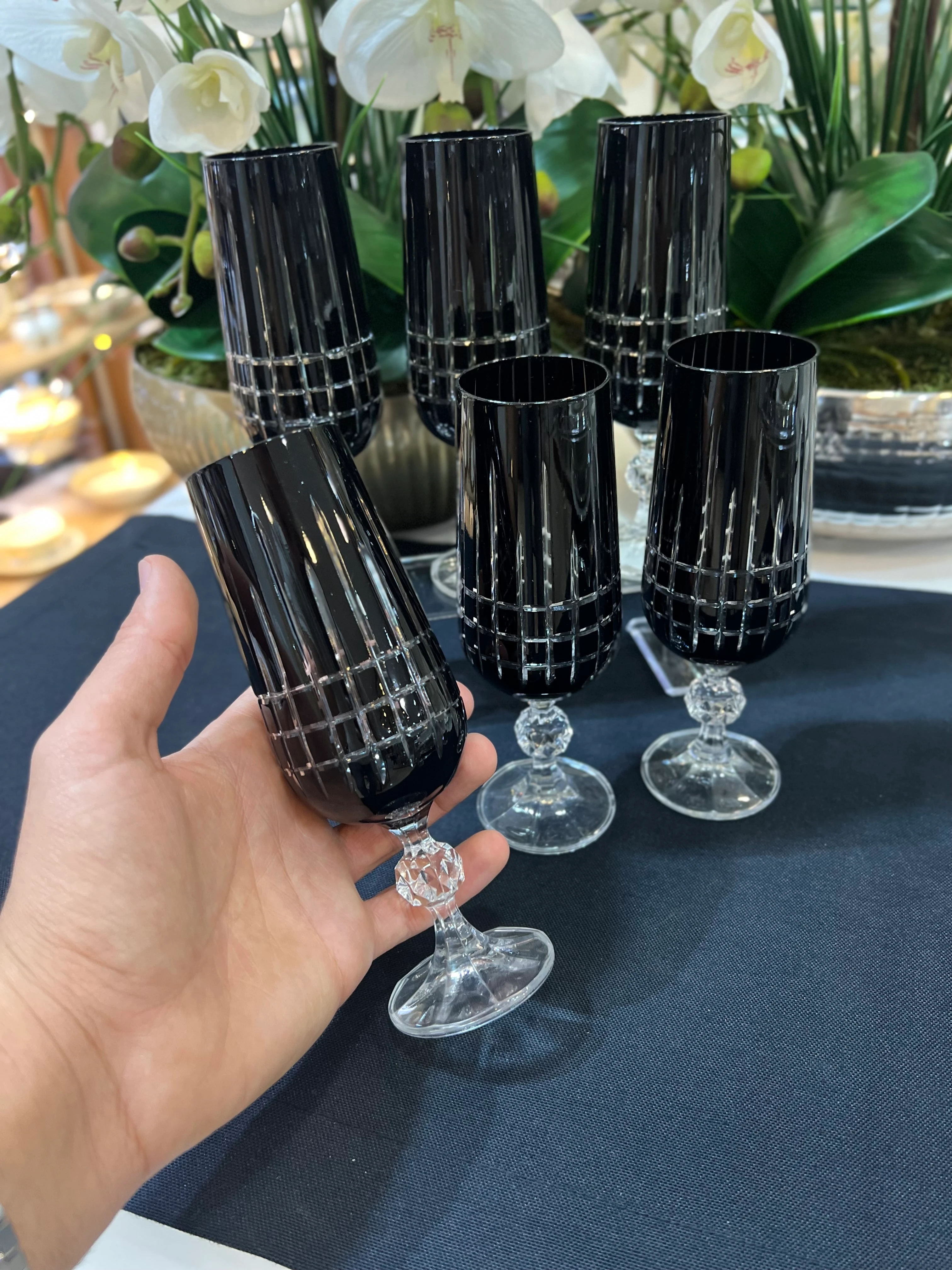 El Yapımı Bohemia 6'lı Kahve Yanı Bardak Siyah 180ml