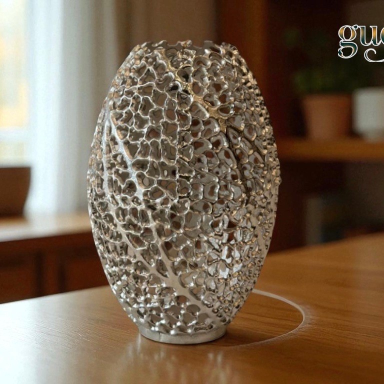 Döküm Vazo Gümüş 37cm