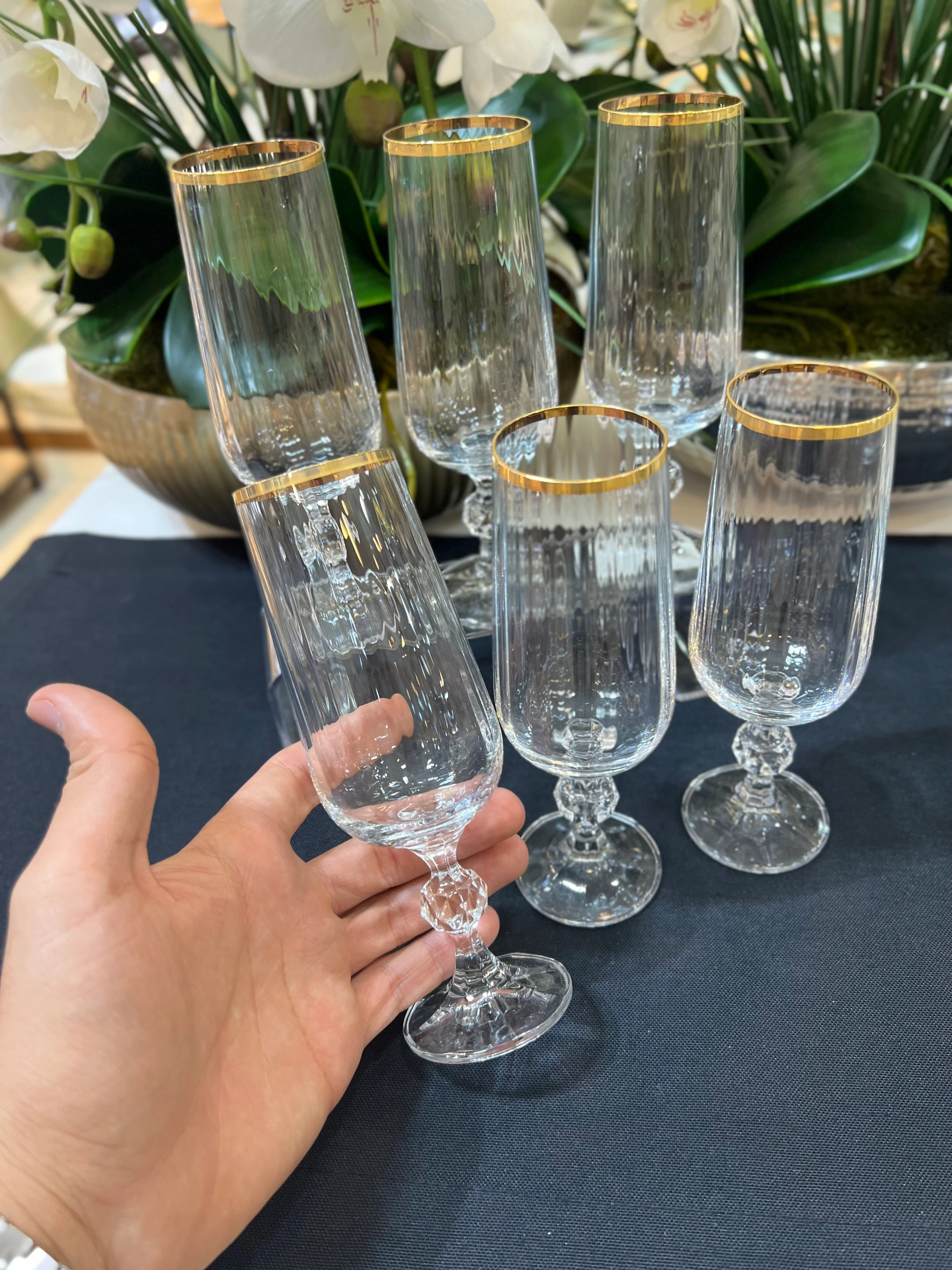 Kristal 6'lı Kahve Yanı Bardak Yaldız 180ml