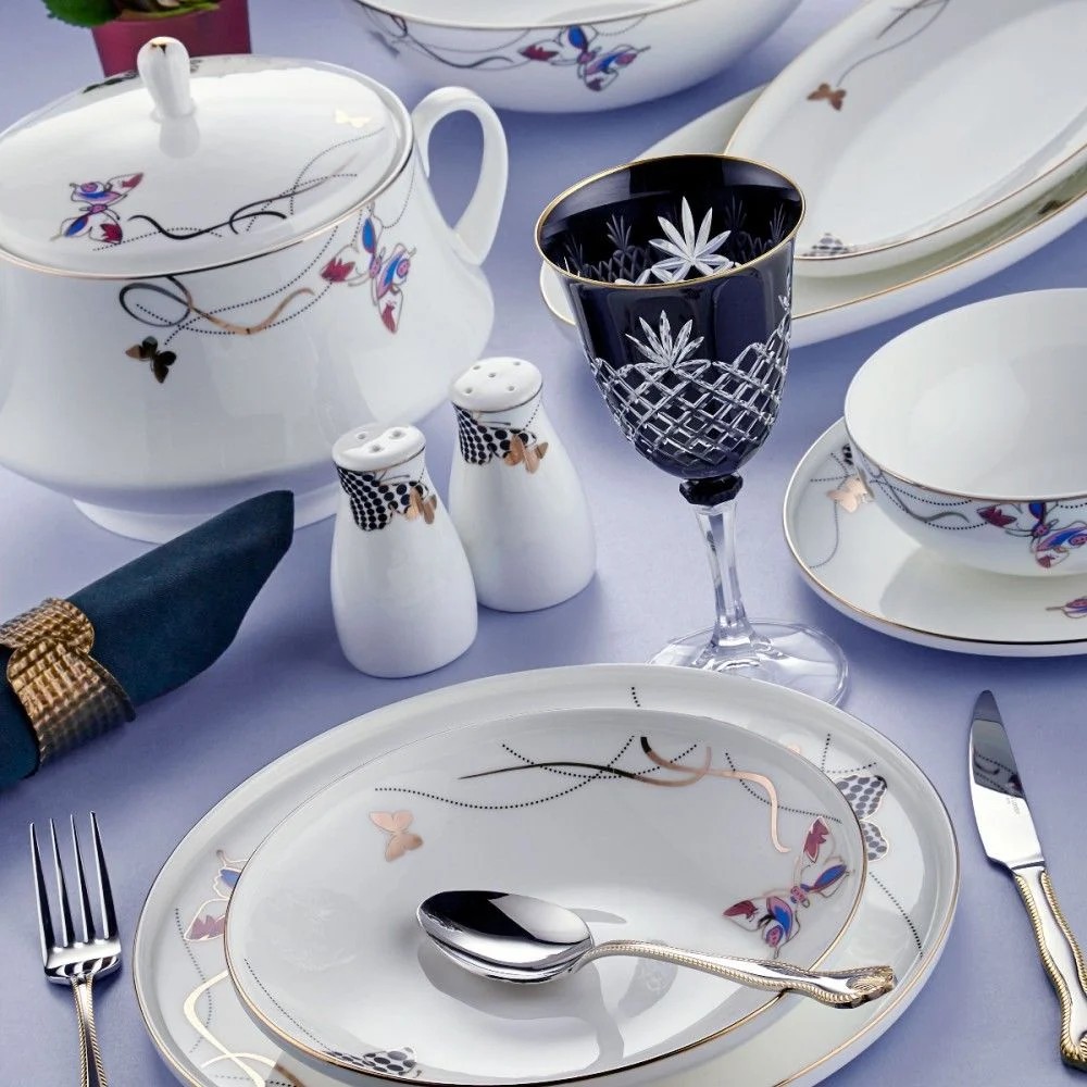 Royal London Butterfly Bone China 60 Parça Yemek Takımı