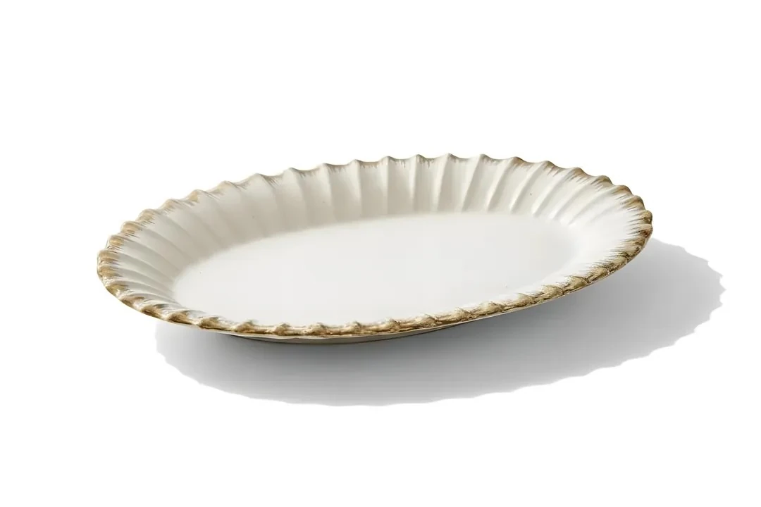 Line Gold Oval Sunum Tabak 39*27cm