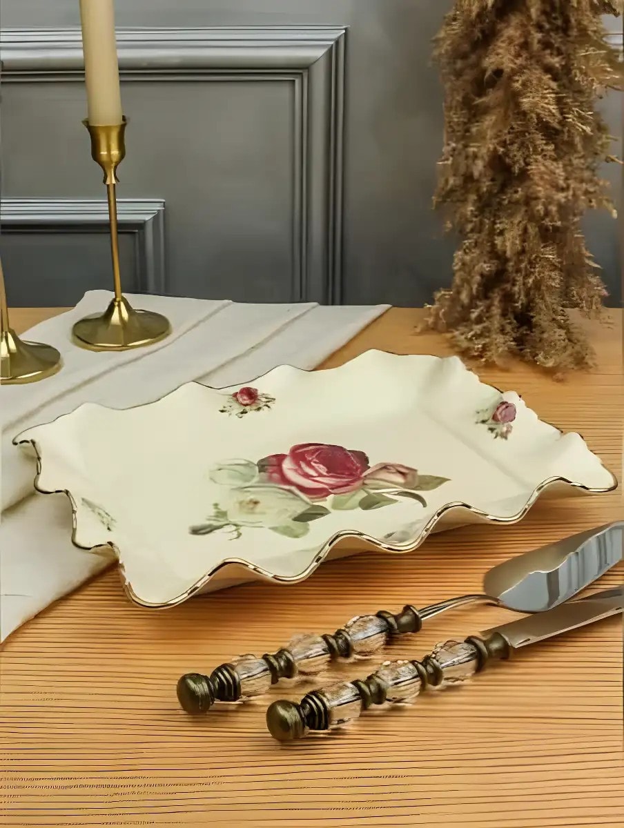 ROSE DİKDÖRTGEN SUNUM TABAK 31 CM