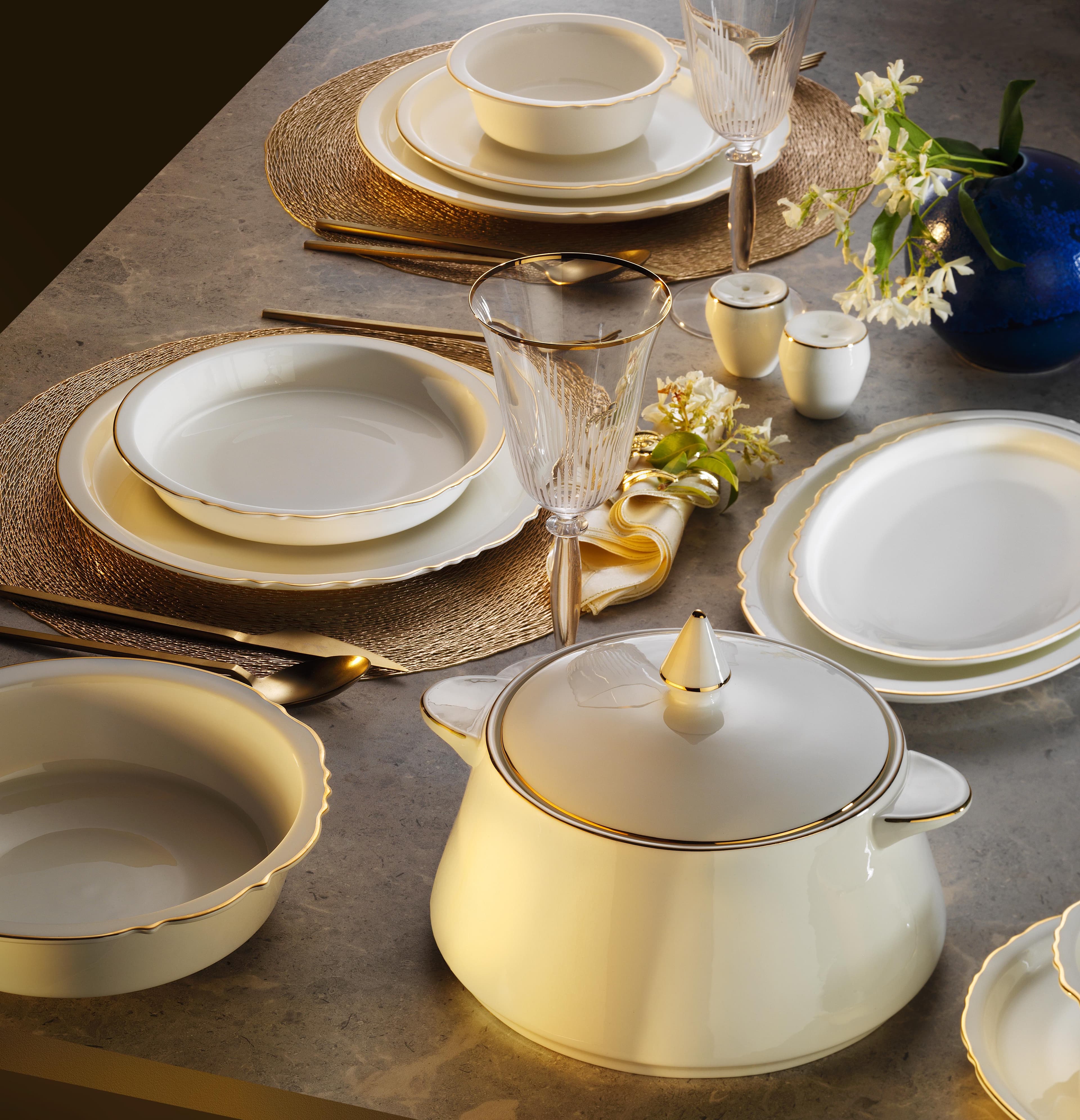 Massimo Rumi Gold 60 Parça Yemek Takımı