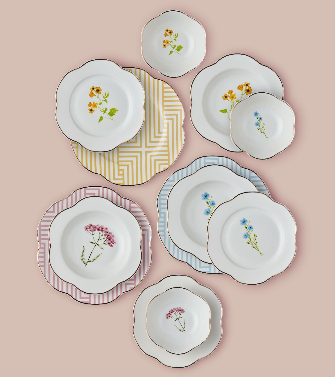 Roy King Flower Line 24 Parça Yemek Takımı