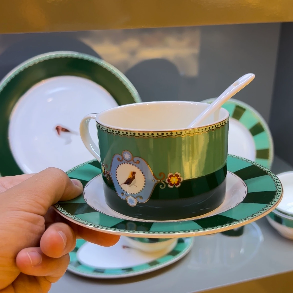 48 Parça Qush Green Kahvaltı Takımı