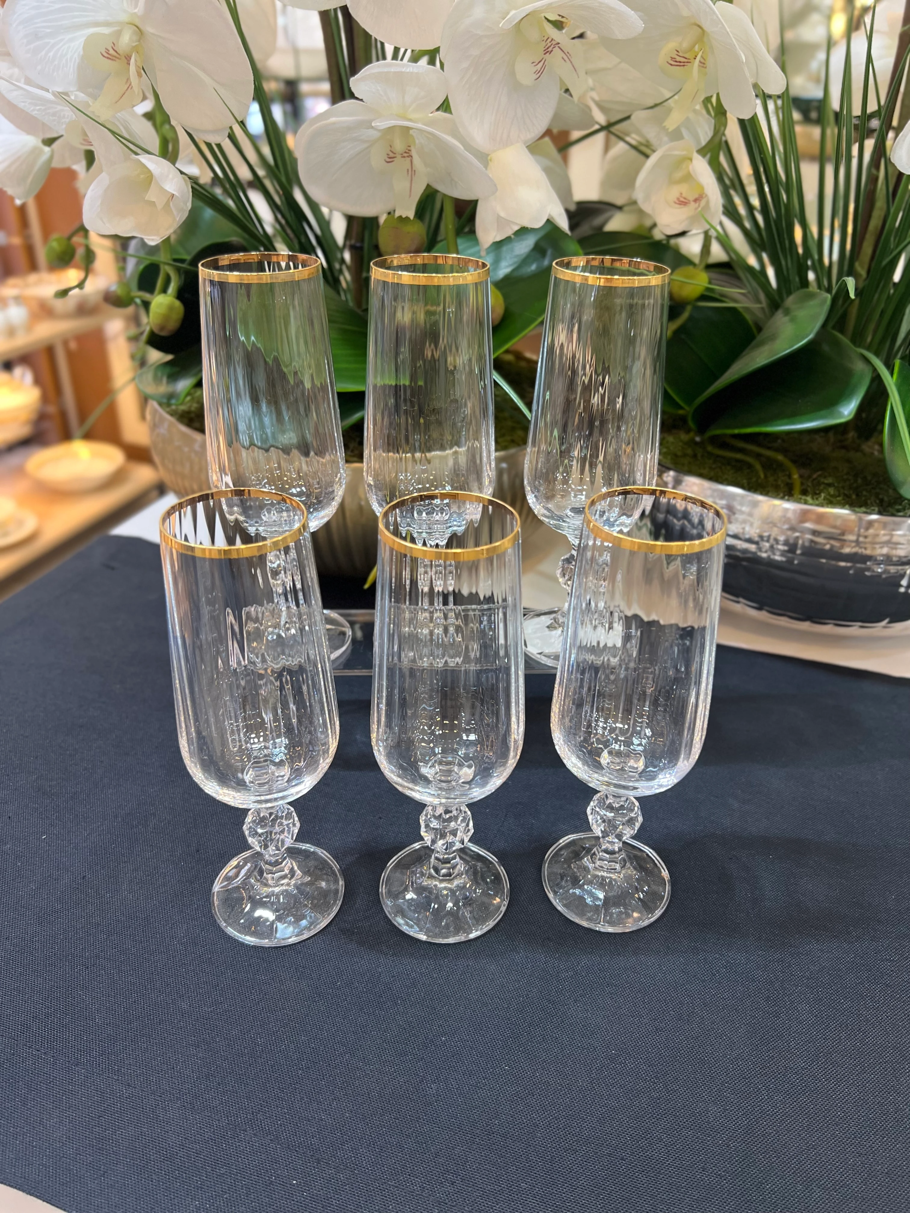 Kristal 6'lı Kahve Yanı Bardak Yaldız 180ml