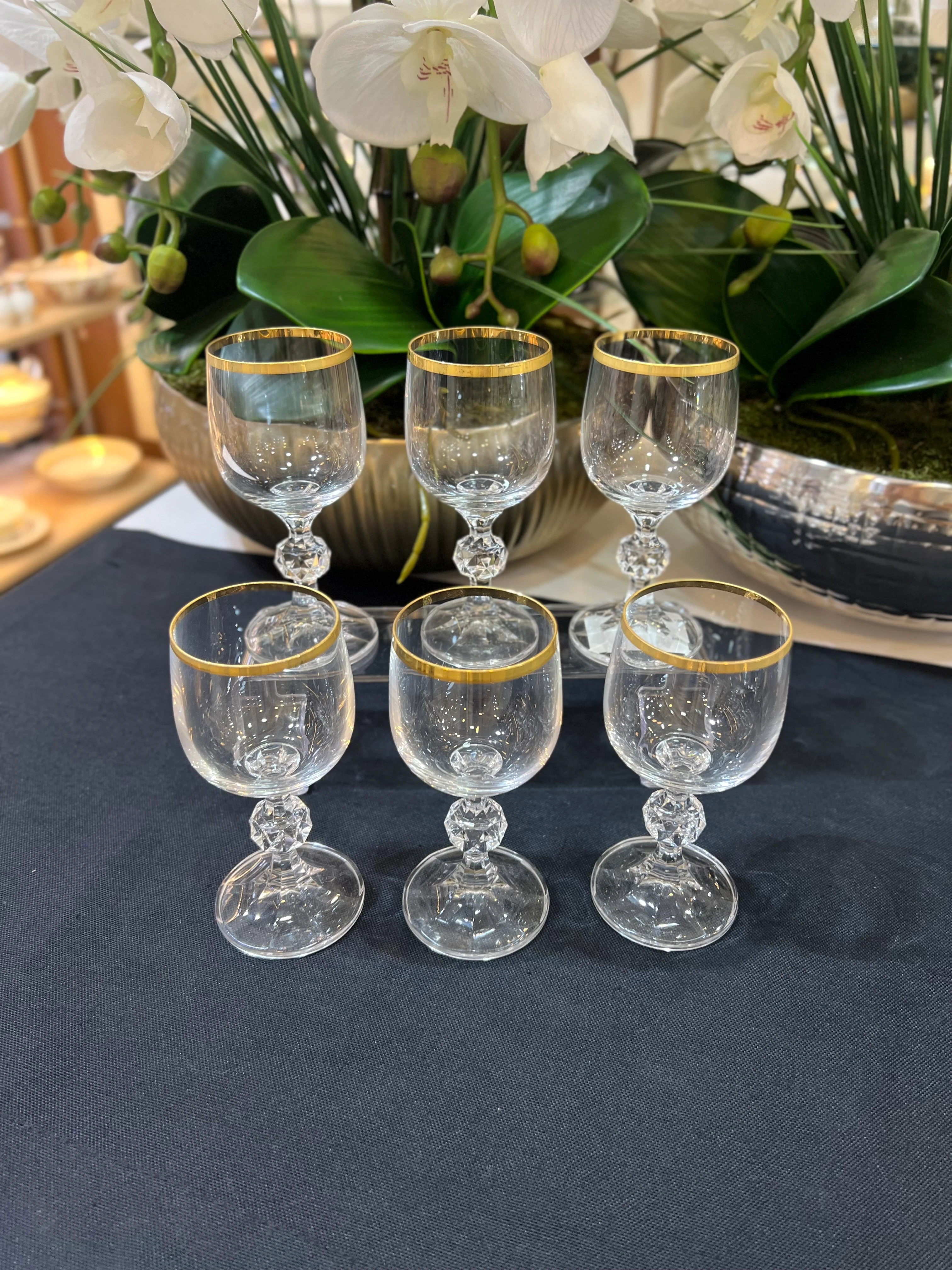 Kristal 6'lı Kahve Yanı Bardak Yaldız 90ml