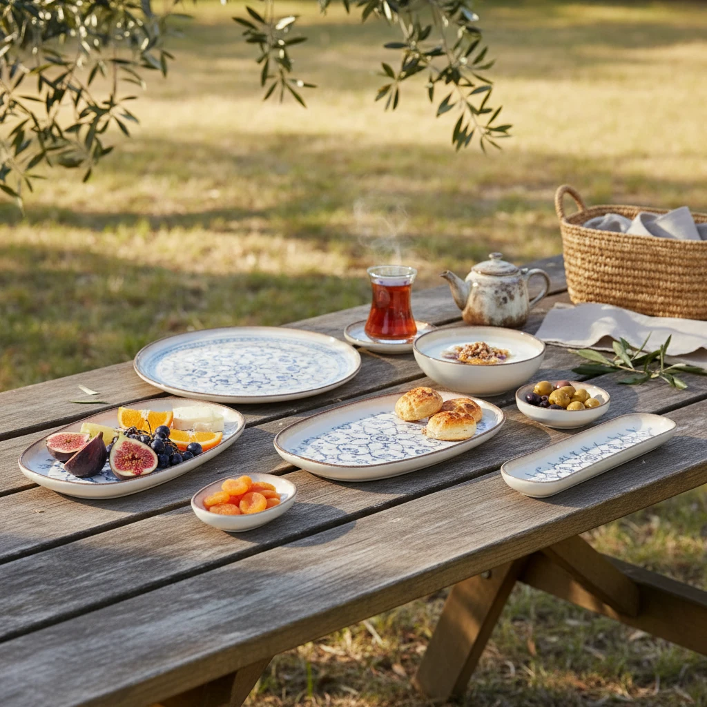 Egzon 6 Kişilik 29 Parça Porselen Kahvaltı Takımı